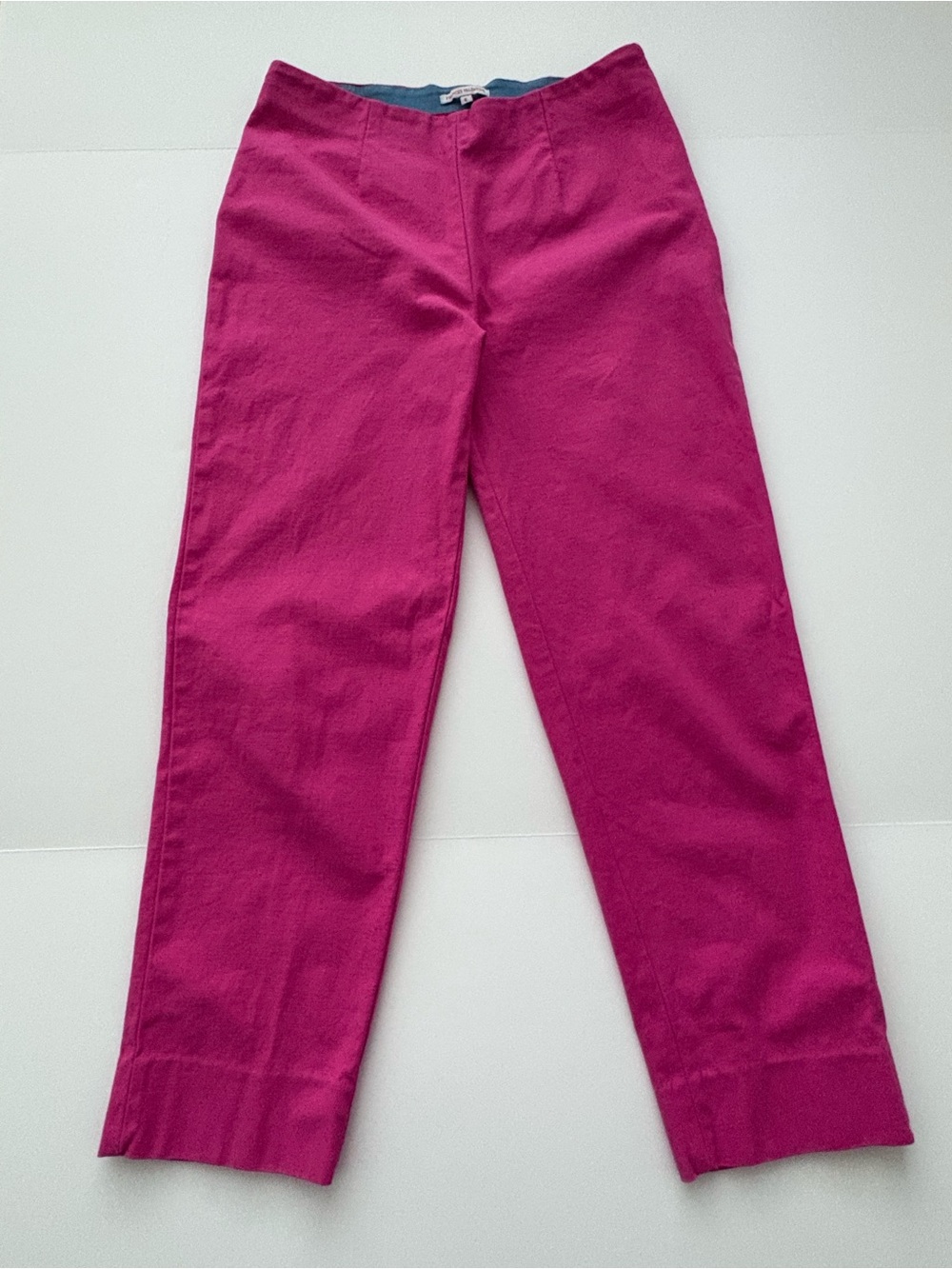 Frances Valentine Pink Cropped Stretch Pants Size 6 Cotton Blend Ankle Slim - Picture 2 of 13